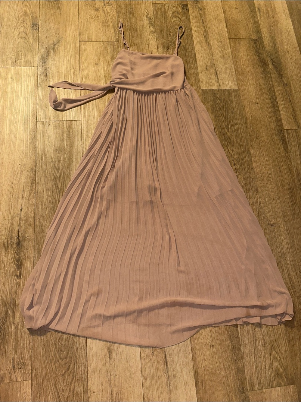 FAVLUX Mauve Pink Pleated Maxi Dress